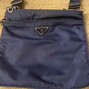Blue Prada Nylon Bag